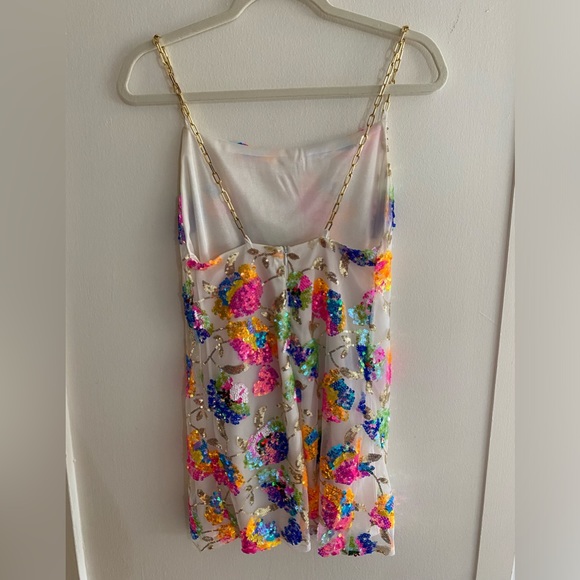 Sequin Floral Mini Dress - Picture 4 of 5